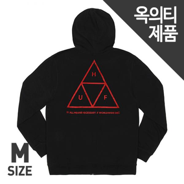 TRIPLE TRIANGLE PULLOVER FLEECE-BLK(print-red)